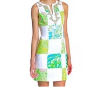 Lilly Pulitzer Janice Shift "Lioness Patch" Patchwork Dress
